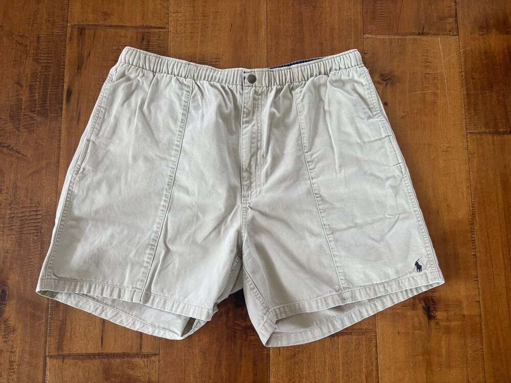 Polo Ralph Lauren Vintage 100% Cotton Elastic Waist Chino Shorts Men's XXL